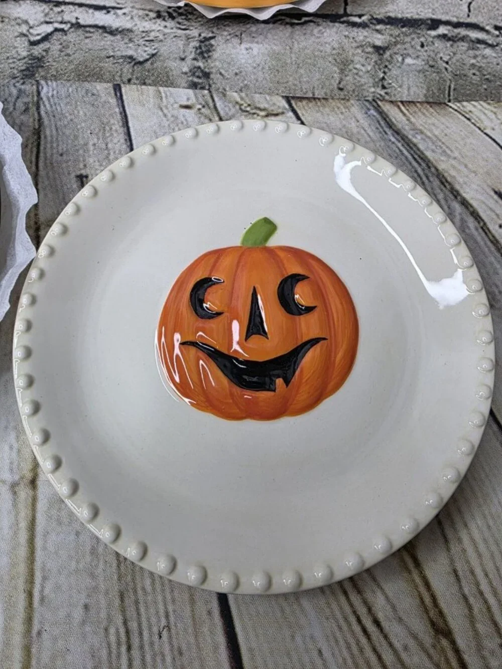4  BOO Bat Pumpkin Owl Happy Halloween Plates 6.5